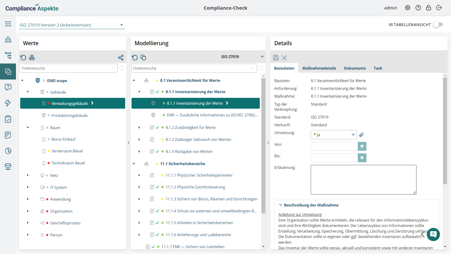 Comply with ISO 27019 using the Compliance Aspekte tool